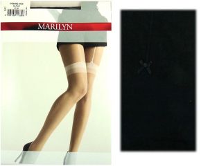 Marilyn DESIRE M06 R3/4 rajstopy jak pończocy kokardka black